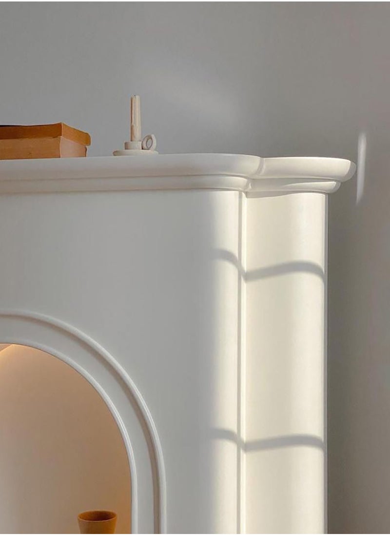 Merry Moments - Fake Fireplace Console Table Hallway Entry Table Styling Table Narrow Table for Living Room Entryway Corridor or Sofa Side Table Modern Minimalism Cream White with LED Lights L110xH90.5xW25 cm - Image 1