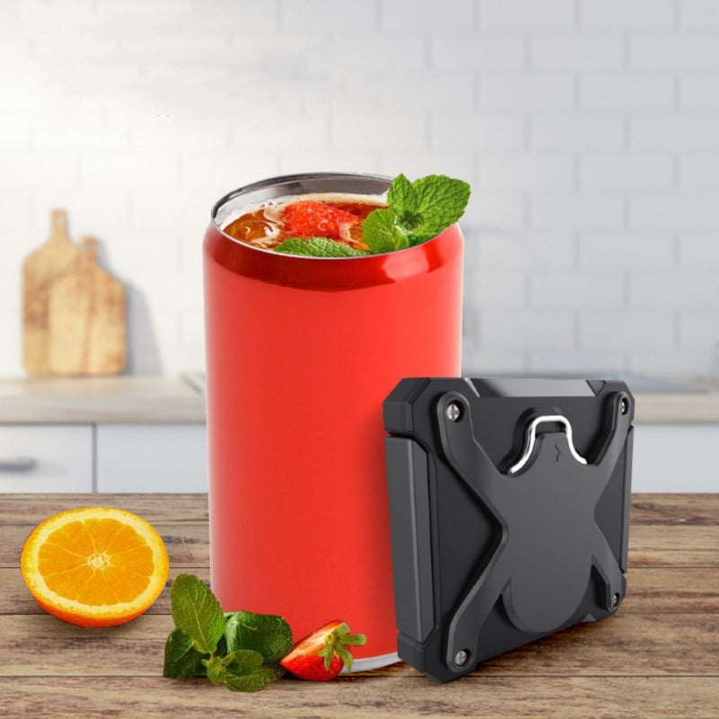 CHICIRIS Soda Can Opener, Beer Can Opener, Can Opener Manual, 2 in 1 Portable, Can Cut Opener, Press and Rotate Design, for Cocktail, Beer, Soda Beverages (Black) - Image 4