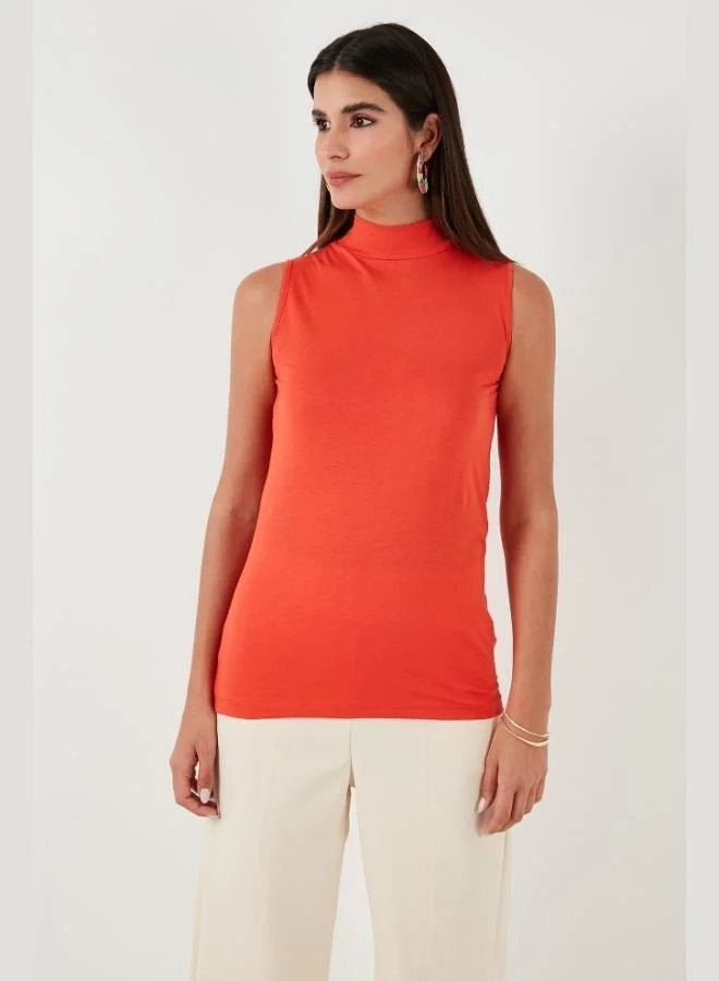 Lela Lela Cotton Sleeveless High Neck T-Shirt Women's T-SHIRT 5865710