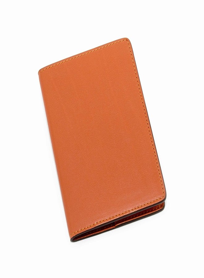 Maruse Italian Leather Passport Cover for Men and Women, Handmade in Italy, Orange - Image 1