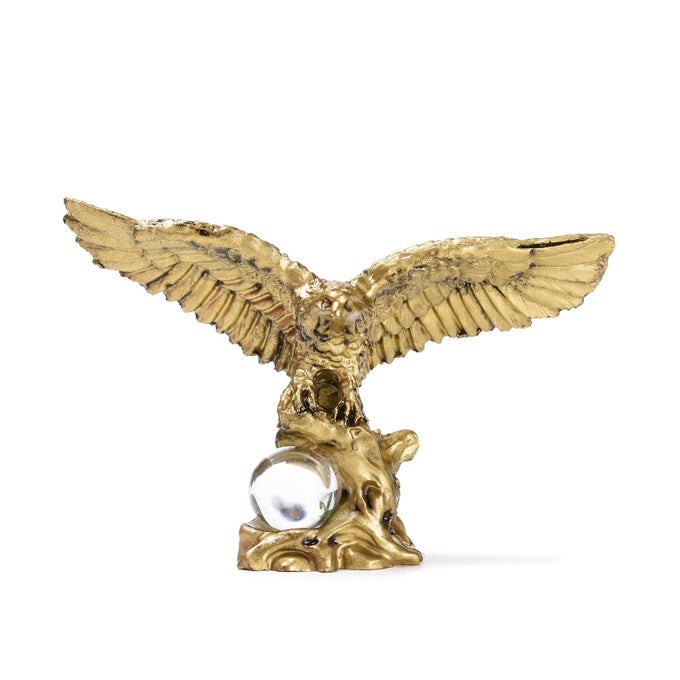 Feng Shui Resin Flying Eagle with Glass Ball Statue Home Office Shop Decoration Collection Gift TQGJBS89