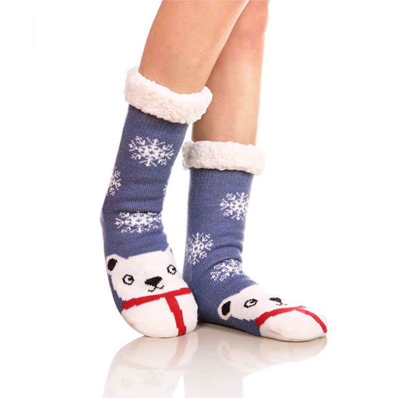 Lamb Wool Floor Socks Indoor Adult Non-Slip Home Thickened Fleece Snow Home Slippers Socks - Image 4