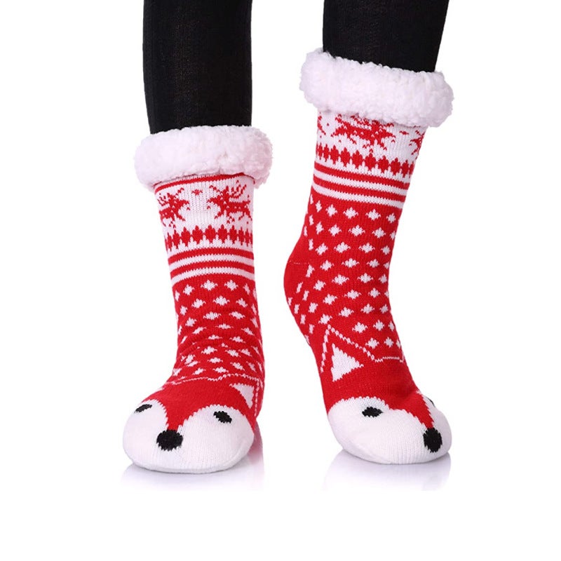 Lamb Wool Floor Socks Indoor Adult Non-Slip Home Thickened Fleece Snow Home Slippers Socks - Image 3