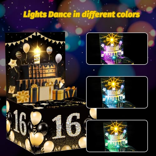 JOYJOM Money Box for Cash Gift, Birthday Money Pull Box, Happy Birthday Gift Card with Music Light 30 Bags DIY Sticker 13th 16th 18th 21th Any Age, Birthday Decorations Cash Gift Ideas for Girls Boys Adults - Image 5