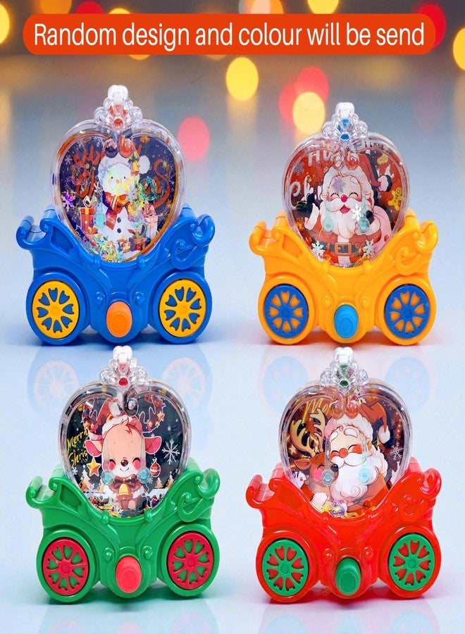 AMANVANI Christmas Water Game, Santa Claus Push Button Handheld Toy, Transparent Portable Fun Game for Kids 3 Years and Up, Secret Santa Party Return Gift for Kids Random Design (1-PCS) - Image 2