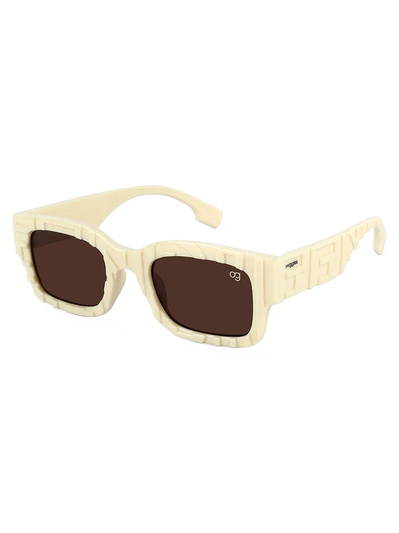 Woggles Stylish Brwon kids Rectangle Kids Sunglasses