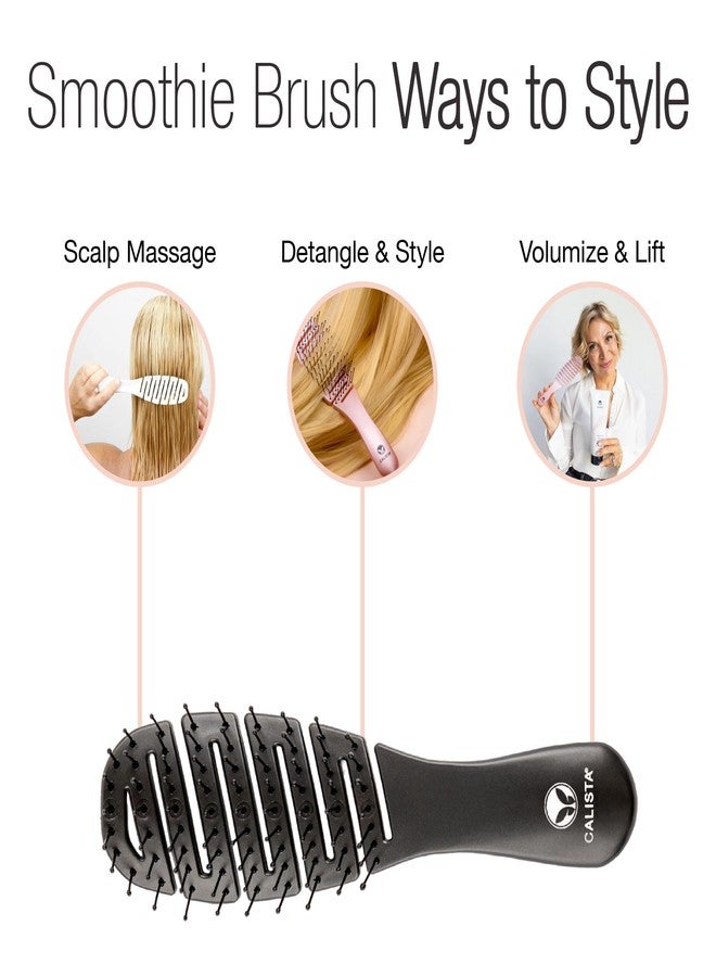 Calista Tools SMOOTHIE Brush Vintage Violet, Flexible Vented Detangler Brush for Women, Wet & Dry Hairbrush for Pain-Free Styling, Breakage Reducing Hair Brush for All Hair Types, Detangling Brush - Image 5