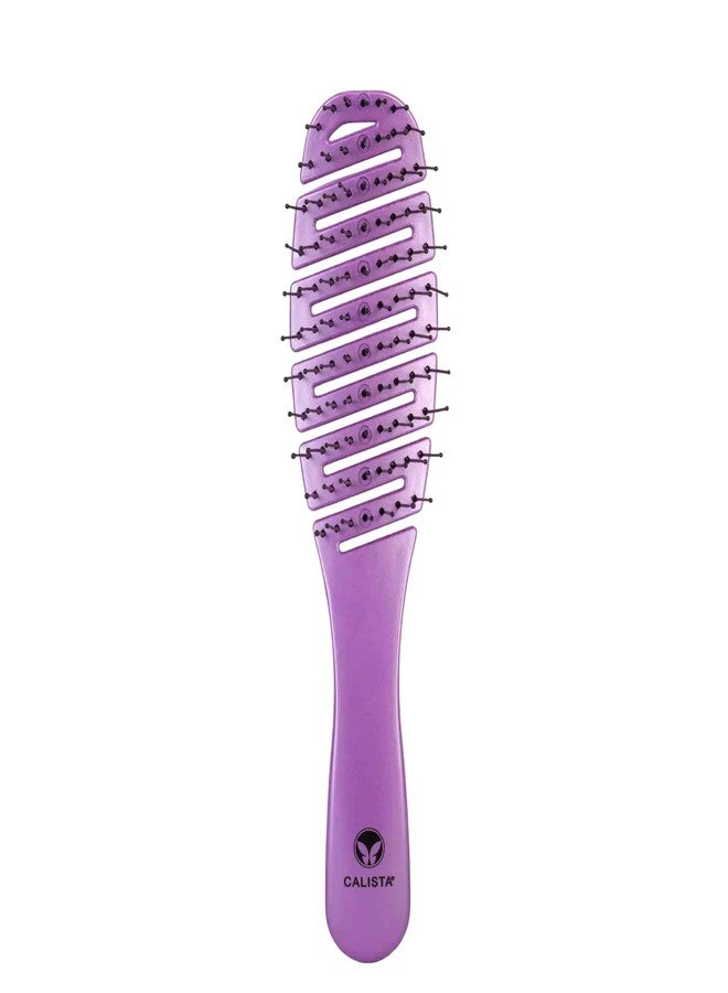 Calista Tools SMOOTHIE Brush Vintage Violet, Flexible Vented Detangler Brush for Women, Wet & Dry Hairbrush for Pain-Free Styling, Breakage Reducing Hair Brush for All Hair Types, Detangling Brush - Image 1