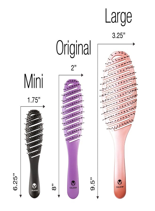 Calista Tools SMOOTHIE Brush Vintage Violet, Flexible Vented Detangler Brush for Women, Wet & Dry Hairbrush for Pain-Free Styling, Breakage Reducing Hair Brush for All Hair Types, Detangling Brush - Image 3