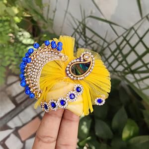 Adikala Paisley Shape Decorative Booty Embroidered Appliqué Patches for Goddess & Laddu Gopal Dress Creation, Art & Craft DIY, Clothes, Blouse, Embroidery Work Set of 50 (MOR PANKHA) - Image 5