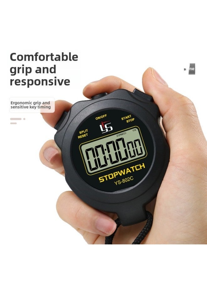 Generic Stopwatch Competition Waterproof Swimming Timer Track And Field Professional High School Entrance Examination Running Electronic PE Teacher-Display Accuracy:Black 8160-60 Channels/soakable Water (battery Included)  - Image 4