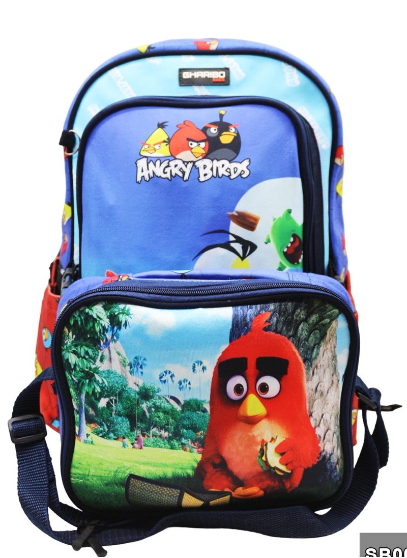 Gharibo Bags School backpack with lunch bag Size 17 model 32 Angry Birds  - Image 1