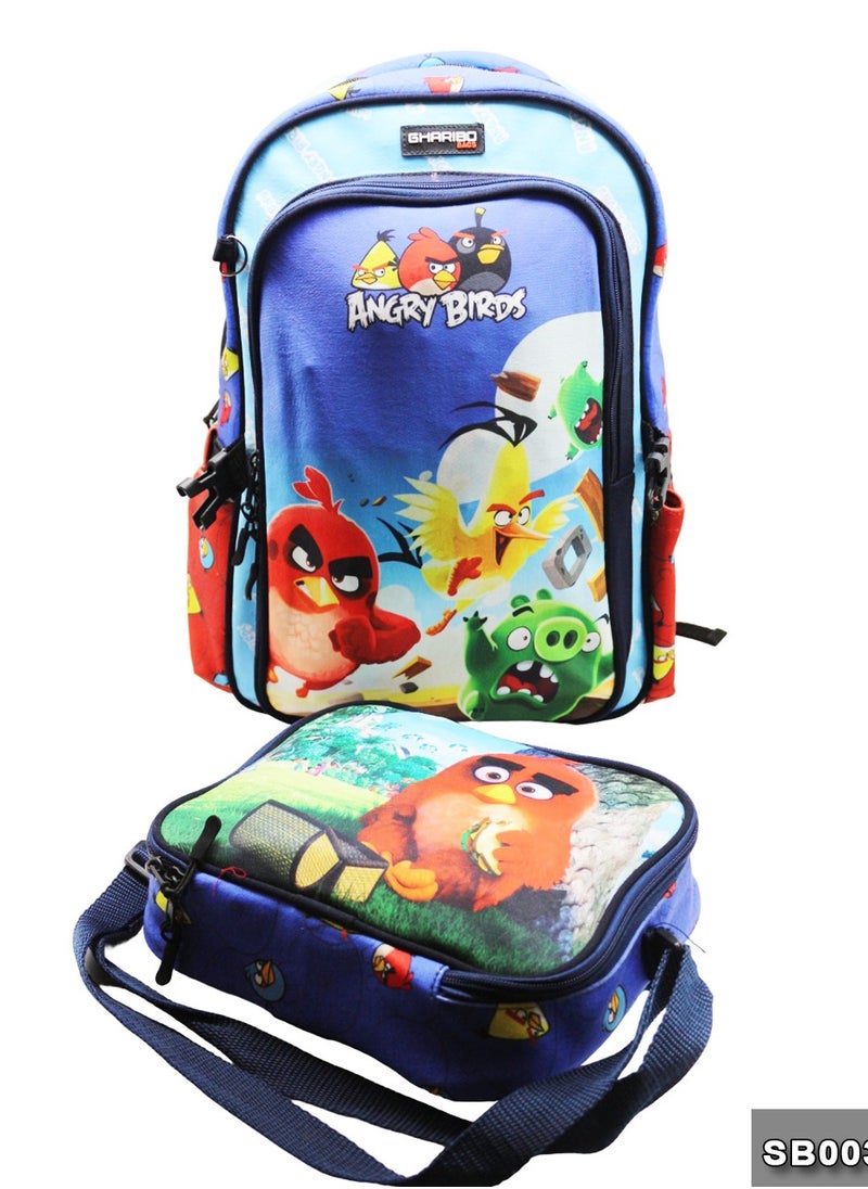 Gharibo Bags School backpack with lunch bag Size 17 model 32 Angry Birds  - Image 2
