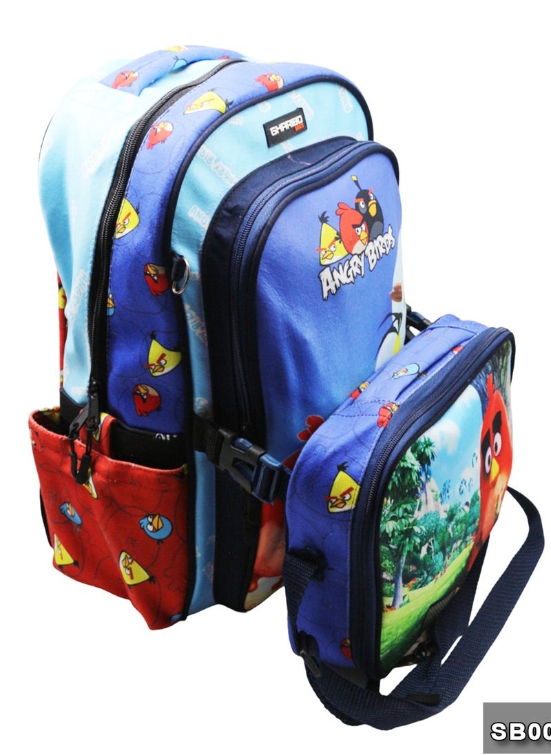 Gharibo Bags School backpack with lunch bag Size 17 model 32 Angry Birds  - Image 3