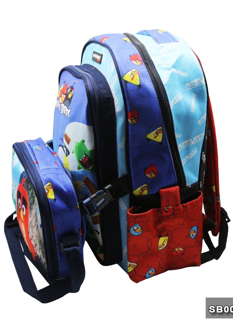 Gharibo Bags School backpack with lunch bag Size 17 model 32 Angry Birds  - Image 4