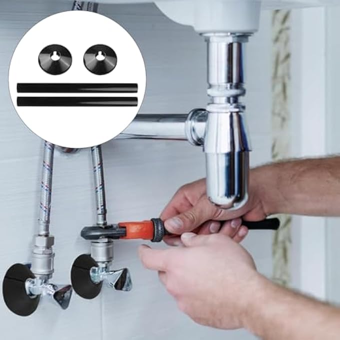 2 SET RADIATOR COVERS PIPE DECORATIVE PROTECTIVE COVER FOR 15MM DIAMETER PIPEWORK AND TOWEL RAIL RADIATOR PIPEWORK - Image 3