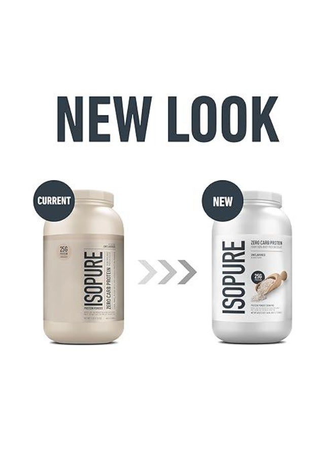 Isopure Zero Carb 100% Pure Whey Isolate Protein Powder, Gluten Free, with Vitamins, Unflavored, 25g Protein Per Serving, 3 Lbs, 47 Servings (Packaging May Vary) - Image 2