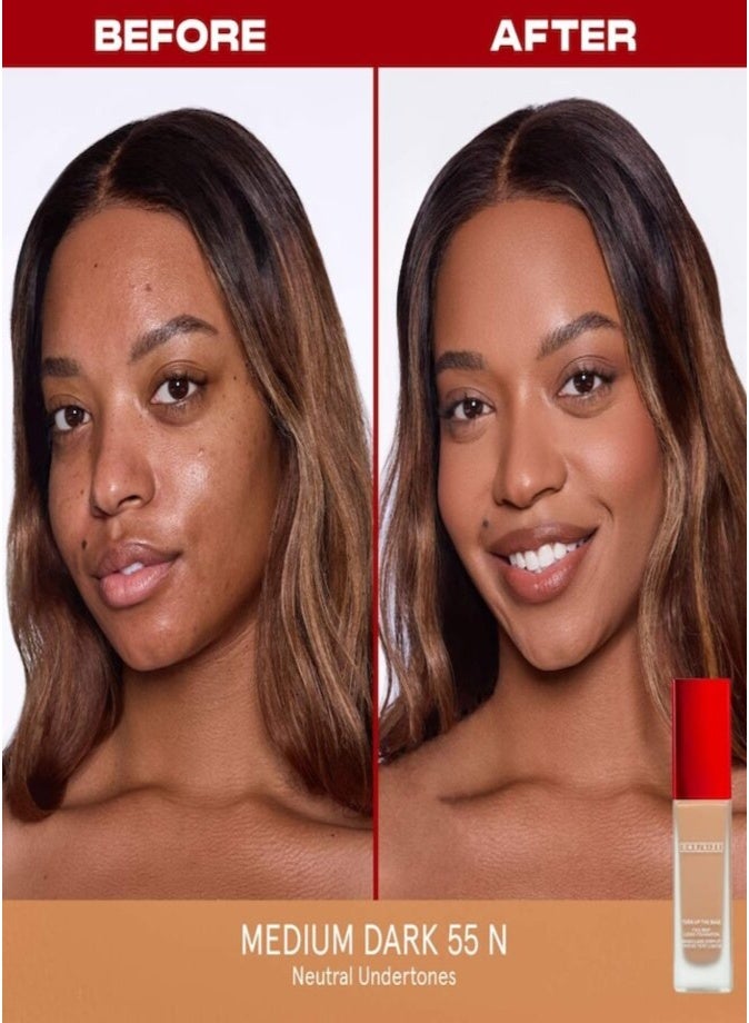 One size ONE/SIZE Turn Up The Base Full Beat Waterproof Liquid Foundation 55N - Medium Dark 30ml – Full Coverage Matte Finish - Image 4