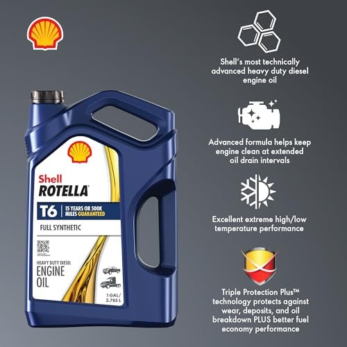 Shell Rotella T6 Full Synthetic 15W-40 Diesel Engine Oil, 1 Gallon - Image 4