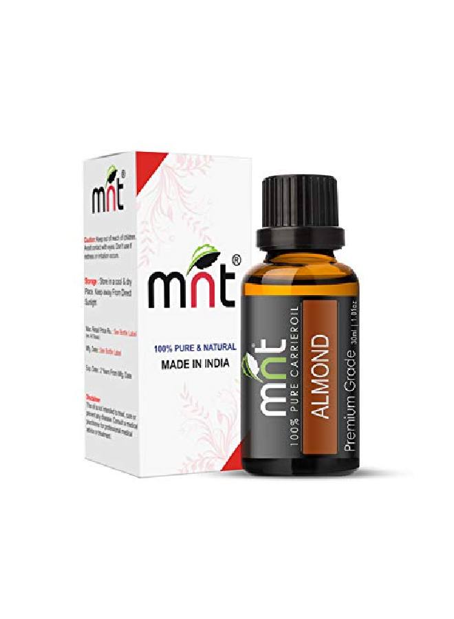 MNT 100% Pure Cold Pressed Almond Carrier Oil for Skin Hair Face Body & Massage (30ML) - Image 2