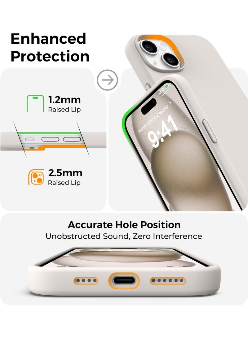 ACLIX Premium Liquid Silicone Case for iPhone 14 Plus Slim Fit, Soft Touch with Microfiber Lining & Enhanced Camera Protection - Durable & Anti-Fingerprint | Stone - Image 5