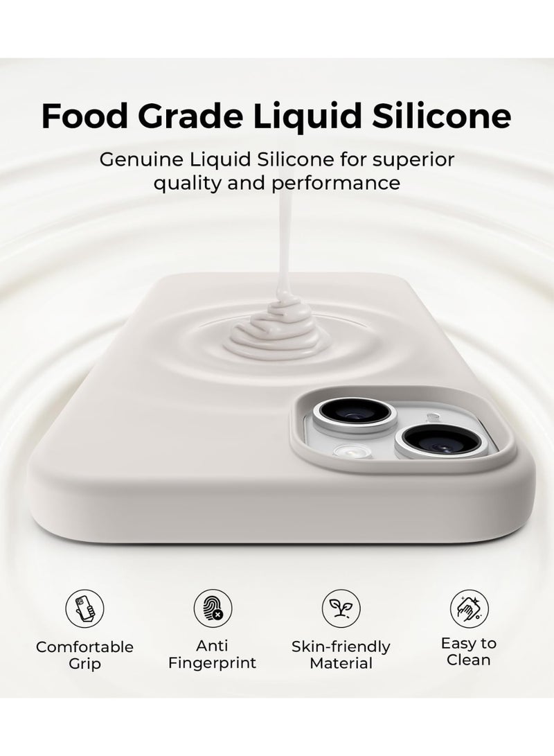 ACLIX Premium Liquid Silicone Case for iPhone 14 Plus Slim Fit, Soft Touch with Microfiber Lining & Enhanced Camera Protection - Durable & Anti-Fingerprint | Stone - Image 3