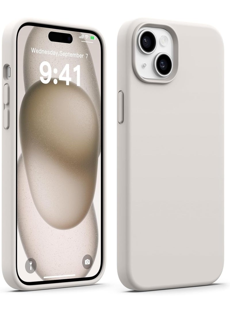ACLIX Premium Liquid Silicone Case for iPhone 14 Plus Slim Fit, Soft Touch with Microfiber Lining & Enhanced Camera Protection - Durable & Anti-Fingerprint | Stone - Image 1