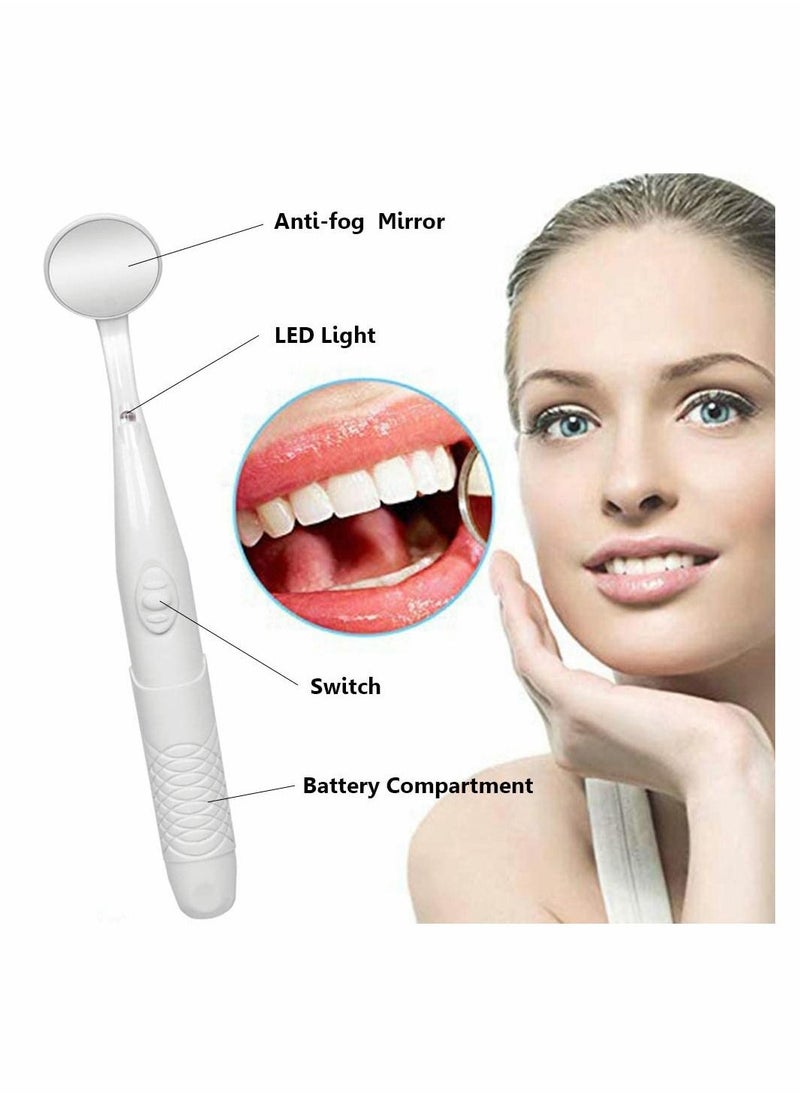 SYOSI - Dental Mirror with Light, Teeth Inspection LED Mirror, Anti-Fog Mouth Mirror, Dentist Oral Care Tool - Image 1