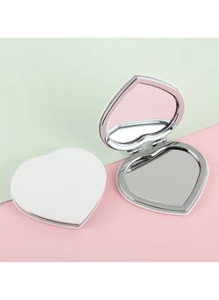 ORiTi 2 PCS Pocket Mirror Metal Compact Mirror Travel Cosmetic Makeup Mirror Folding Mirror Mini Handheld Mirror For Women Girls Heart  - Image 5