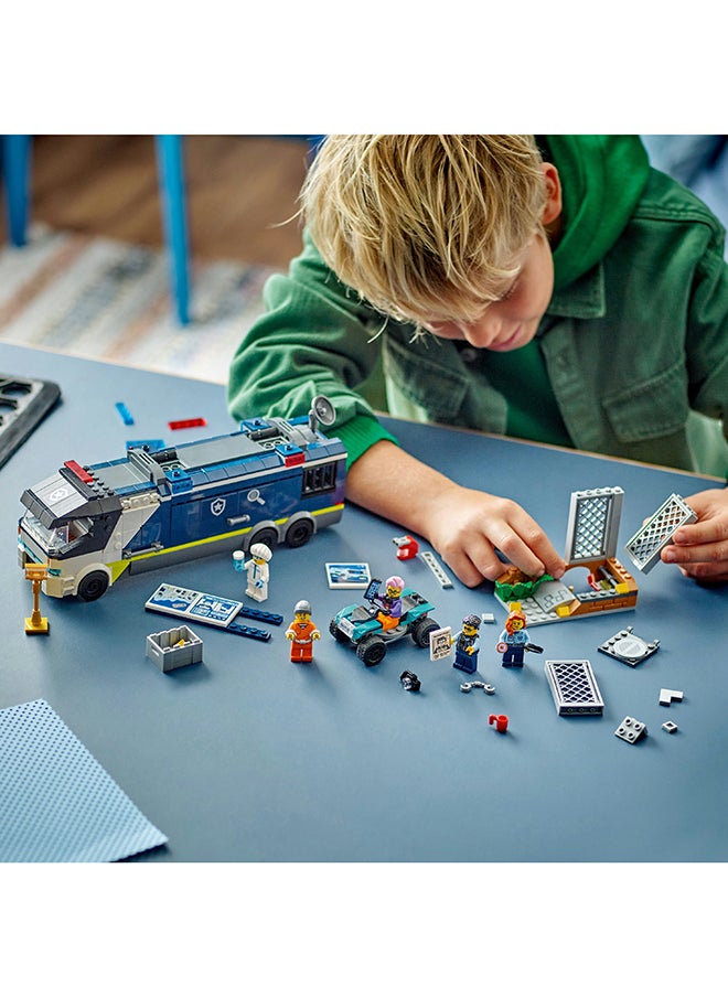 LEGO - City Police Mobile Crime Lab Truck Toy for 7 Plus Year Old Boys, Girls & Kids, Vehicle Set with Quad Bike, 2 Officer, 1 Scientist and 2 Crook Minifigures for Pretend Play, Birthday Gifts 60418 - Image 1