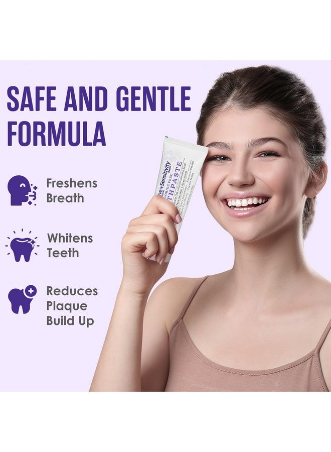 سبرين جين معجون أسنان سبرينجين خالي من الفلورايد للأسنان واللثة الحساسة، نفس منعش يساعد على جفاف الفم، معجون أسنان طبيعي خالٍ من الفلورايد للبالغين، خالي من كبريتات لوريل الصوديوم والمواد الحافظة السامة، مع زيت الحبة السوداء والزنك، عبوة من 4 قطع - Image 2