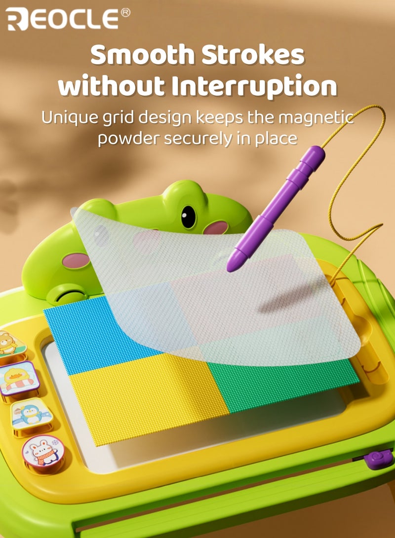 ريوكل لوح رسم مغناطيسي للأطفال بتصميم قابل للمسح وملون، ولوحة رسم تعليمية مع قلم مغناطيسي، لعبة تعليمية للأطفال. - Image 5