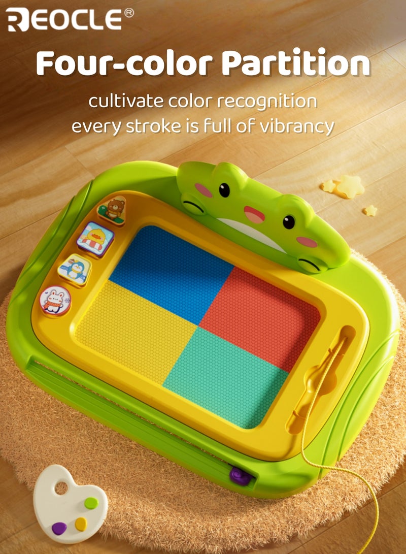 ريوكل لوح رسم مغناطيسي للأطفال بتصميم قابل للمسح وملون، ولوحة رسم تعليمية مع قلم مغناطيسي، لعبة تعليمية للأطفال. - Image 2