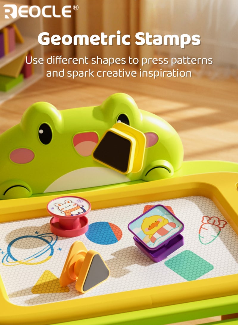 ريوكل لوح رسم مغناطيسي للأطفال بتصميم قابل للمسح وملون، ولوحة رسم تعليمية مع قلم مغناطيسي، لعبة تعليمية للأطفال. - Image 3