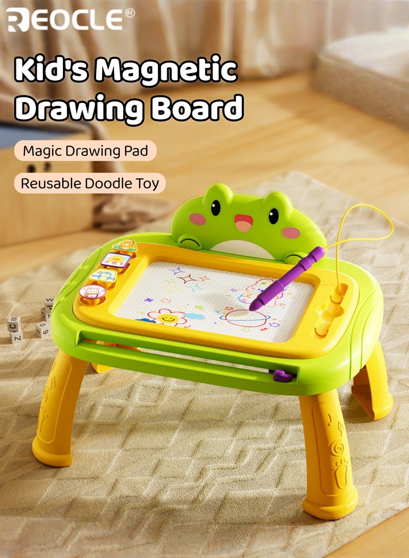 ريوكل لوح رسم مغناطيسي للأطفال بتصميم قابل للمسح وملون، ولوحة رسم تعليمية مع قلم مغناطيسي، لعبة تعليمية للأطفال. - Image 1