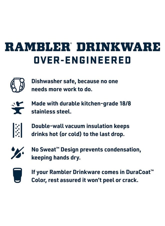 YETI Rambler 35 oz Tumbler with Handle and Straw Lid, Travel Mug Water Tumbler, Vacuum Insulated Cup with Handle, Stainless Steel, Charcoal  - Image 4