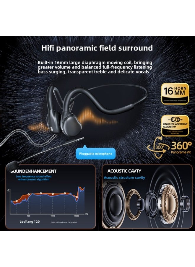 Generic Computer Headset E-sports Game Special Wired Hanging Ear-Mounted USB Desktop Headset With Mic Headset Microphone-Color:Flagship Black [ios Apple Interface] E-sports Plug-in Microphone + 2m Cord Length + Open Live Listening  - Image 4