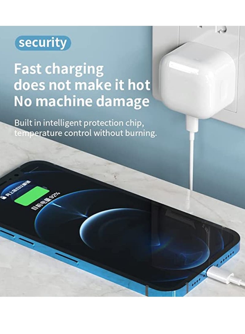 iPhone Charger Fast PD20W USB Type C Wall Charger Fast Charging Plug Universal Travel Adapter Compatible For iPad Pro iPad mini iPhone 13 Pro With Cable