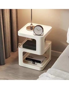 Small Side Table, Nightstand, Modern End Table, Bedside Table with Storage Shelf, Space-Saving Side Table for Bedroom, end Tables Living Room, Metal Side Table