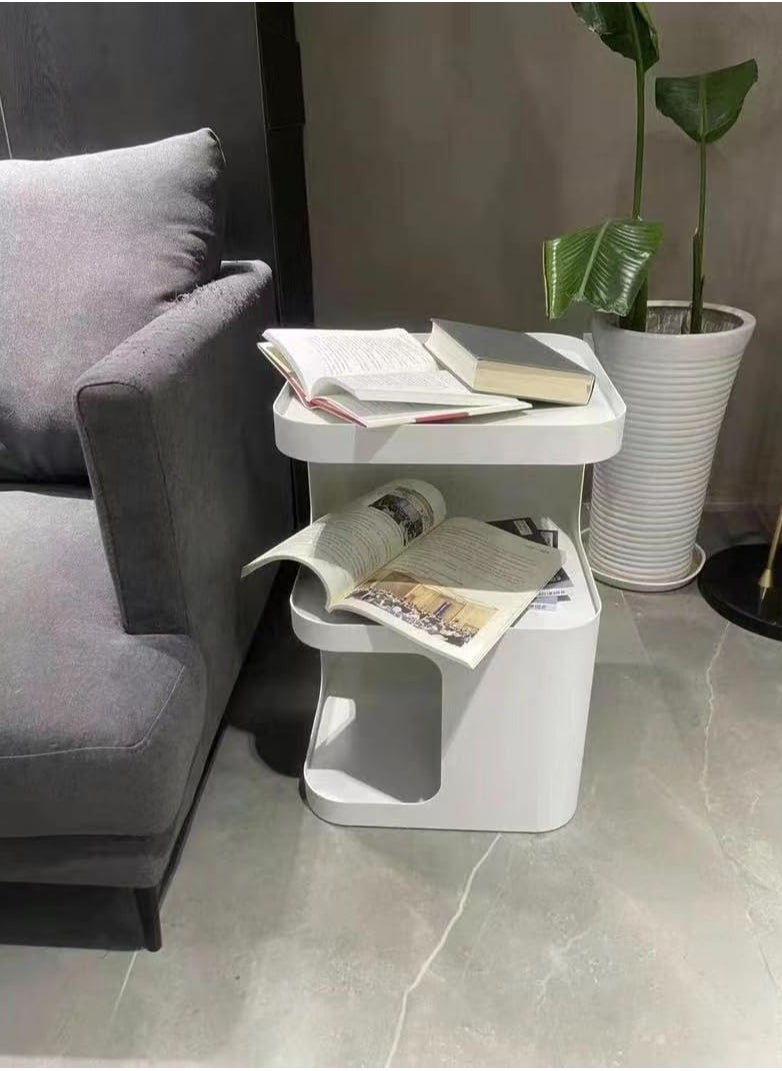 JOMILA Small Side Table, Nightstand, Modern End Table, Bedside Table with Storage Shelf, Space-Saving Side Table for Bedroom, end Tables Living Room, Metal Side Table  - Image 3