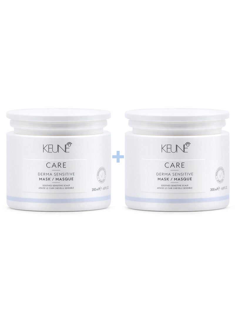Keune Care Derma Sensitive Mask for Hair - Soothes Sensitive Scalp, Twin Pack (2 × 200ml) - Image 1