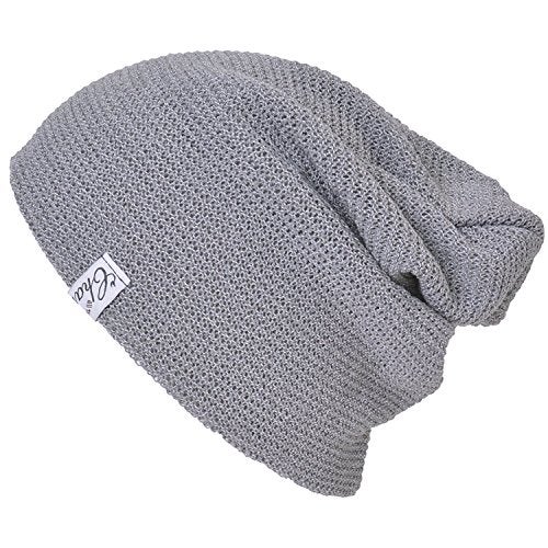 CHARM Mens Cooling Summer Beanie - Womens Crochet Knit Hat Light Breathable Mesh Grey - Image 1