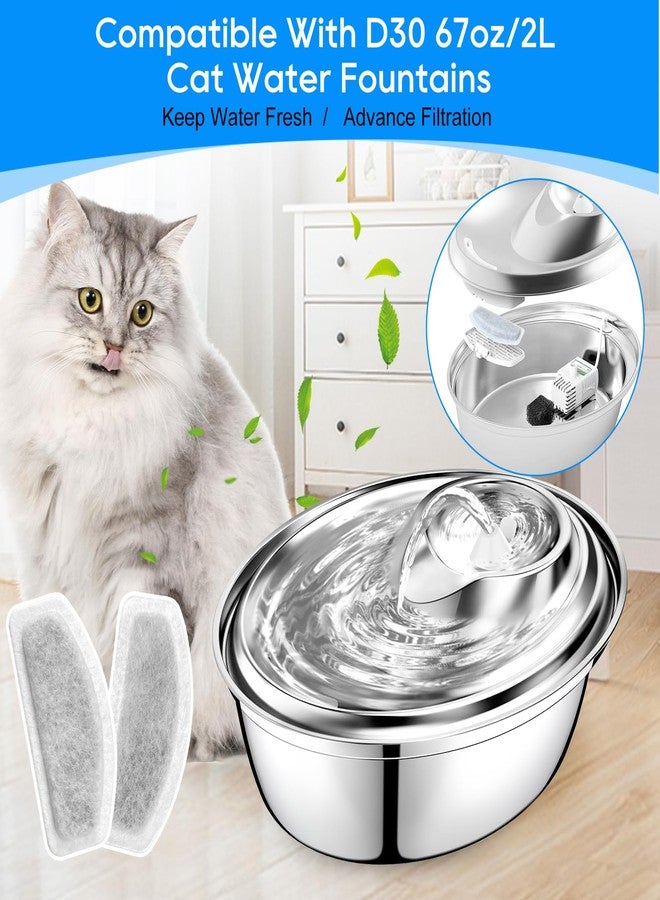 Cunina 12+6 Pack Cat Fountain Filters Replacement For D30 67oz/2l Pet Fountain Filters Replacement 12 Pcs Filter and 6 Pcs Replacement Pre-Filter Sponges Compatible with ORSDA Pet Water Fountains - Image 2