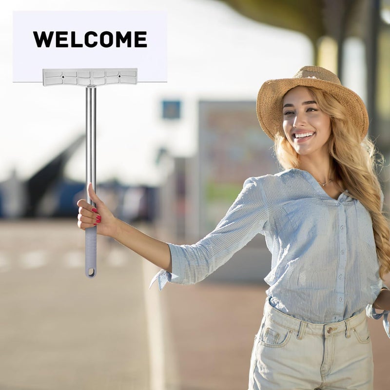 FOYTOKI Leader Tour Guide Sign Holder 2pcs Stainless Steel Signboard Holder Stick for Outdoor Use - Image 5
