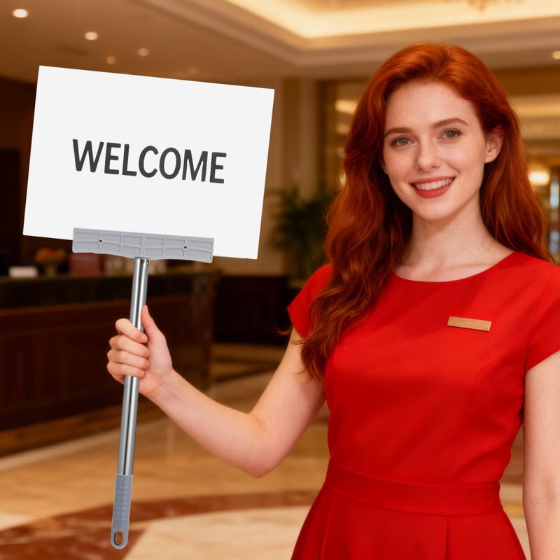 FOYTOKI Leader Tour Guide Sign Holder 2pcs Stainless Steel Signboard Holder Stick for Outdoor Use - Image 4