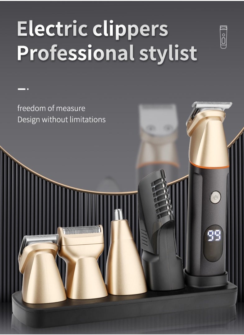 5-in-1 Electric Shaver Home Men's Hair Clipper Multifunctional Trimmer Nose Hair Trimmer Set