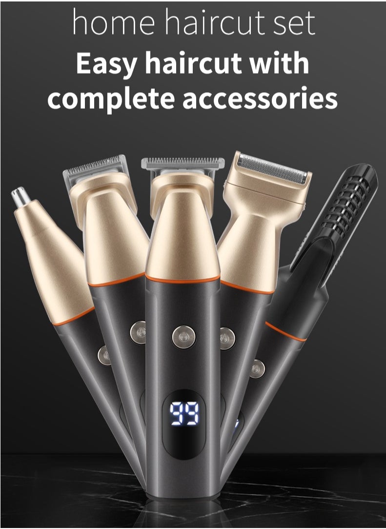 5-in-1 Electric Shaver Home Men's Hair Clipper Multifunctional Trimmer Nose Hair Trimmer Set