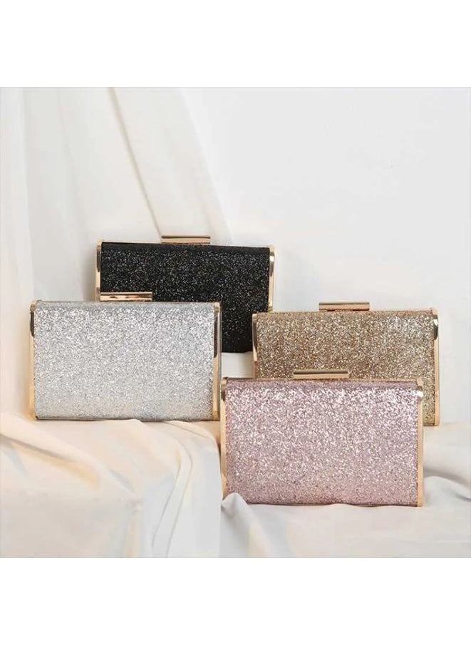 Generic - Women Evening Bag Golden Party Purse | Clutch Party Purse With Chain | Golden - Image 1