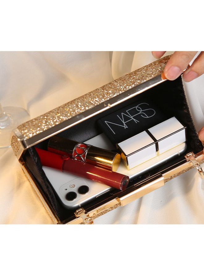 Generic - Women Evening Bag Golden Party Purse | Clutch Party Purse With Chain | Golden - Image 1