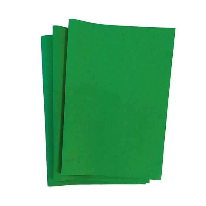 SEJASCOLLECTIONS | Pack of 10 | Dark Green, Bright, A1, BIG / FULL Size, Pastel Sheets/ Chart Paper, Used in art and craft, collage, projects, posters etc. Plain / Unrulled, Size: 70x56 centimeters, 200 GSM thickness. - Image 2